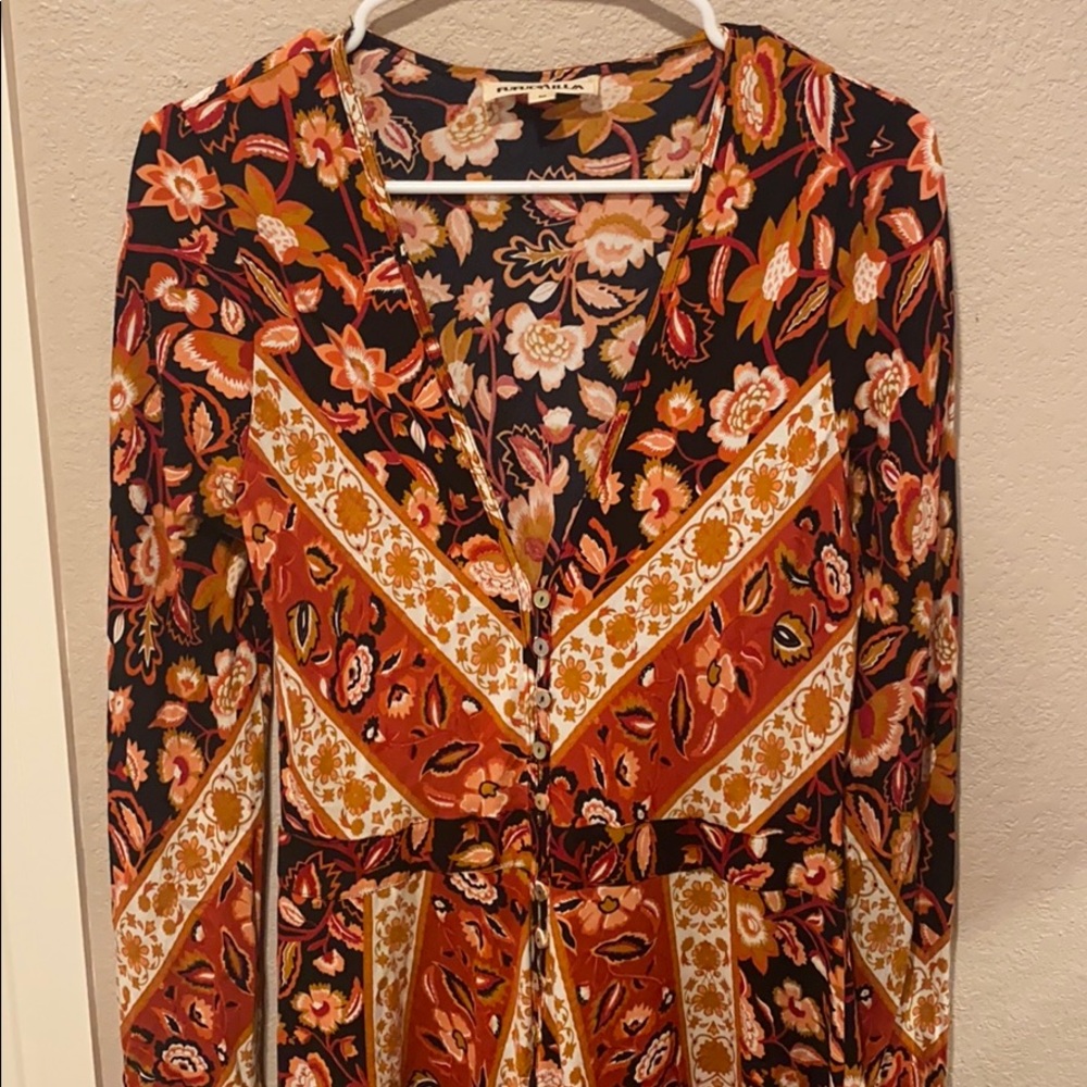 Multi pattern long maxi dress